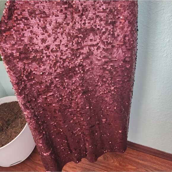 Bcbg maxazria sequins front slit v neck gown dress - Picture 8 of 16